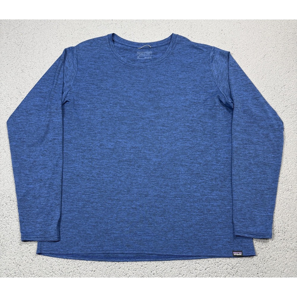 Patagonia Shirt Mens XL Blue Long Sleeve Crewneck Tagless Basic Casual Top